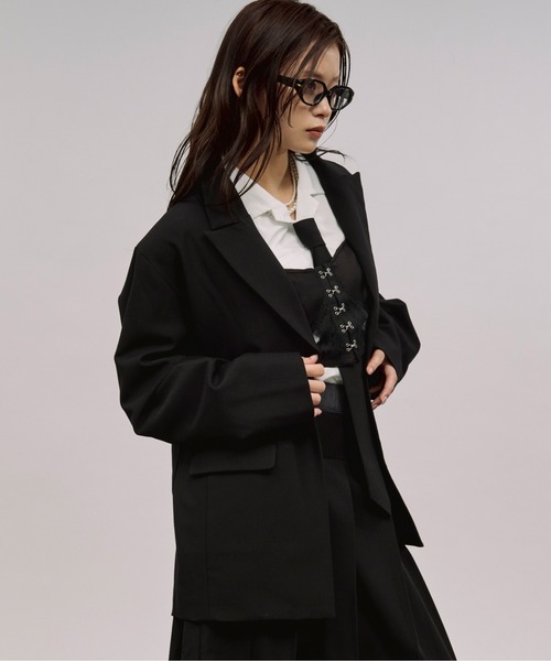 「Ezick」 テーラードジャケット FREE グレー レディース_画像9