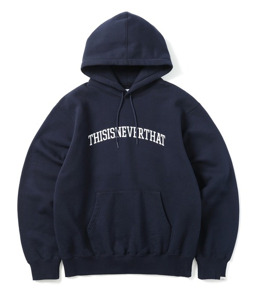 thisisneverthat メンズ　S パーカー　トレーナー　韓国　ネイビー thisisneverthat（ディスイズネバーザット） プルオーバーパーカー M