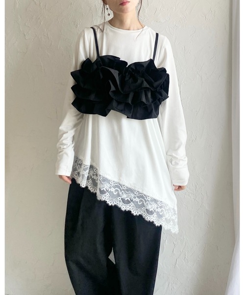 She's Closet キャミソール ボリューム フリル ビスチェ キャミソール