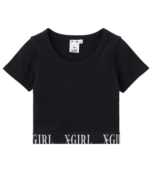 X-girl（エックスガール） tシャツ 半袖 LOGO JACQUARD HEM S/S TEE
