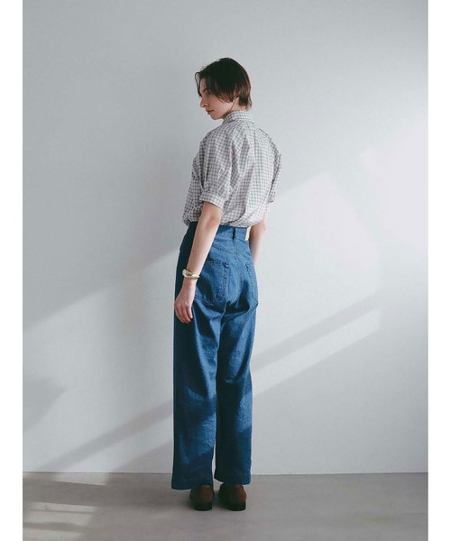 HER. ブラウス シャツ ショルダータックチェックブラウス レディース