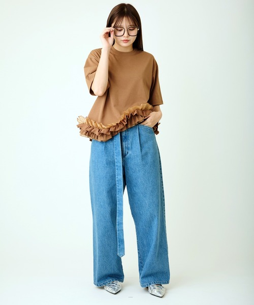 avieフリルカットソー AVIE（アビィ） tシャツ フリルデザインTEE レディース : ZOZOTOWN