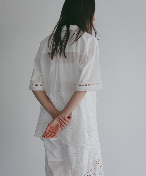 MANOF（マノフ） ブラウス シャツ CUT WORK LACE SHIRT レディース