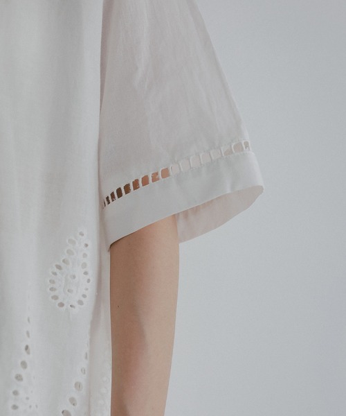 MANOF（マノフ） ブラウス シャツ CUT WORK LACE SHIRT レディース