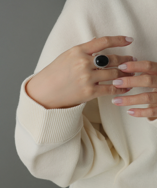 指輪 リング 「SAMH by LILAS」オニキスリング SV レディースの画像
