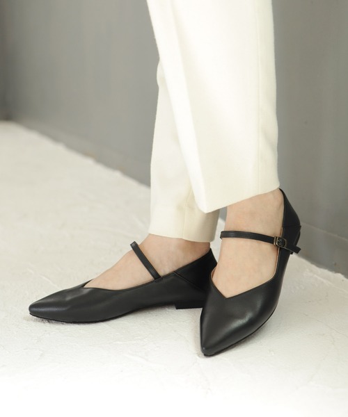 「SESTO」 フラットパンプス 24.5cm ブラック レディース_画像6