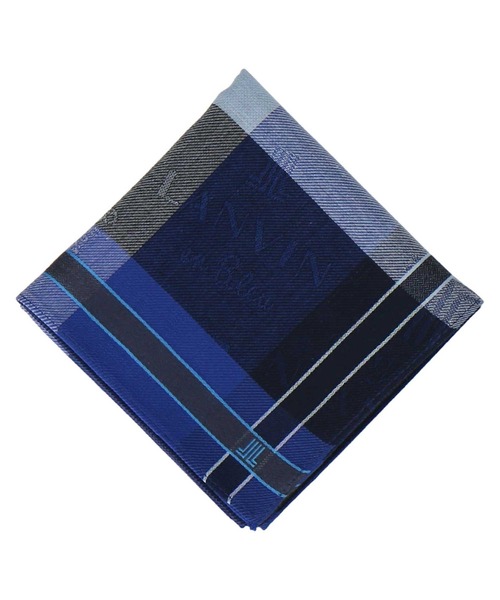 LANVIN en Bleu ハンカチ 先染めハンカチ メンズ レディース
