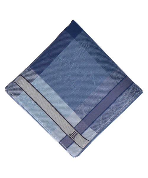 LANVIN en Bleu ハンカチ 先染めハンカチ メンズ レディース