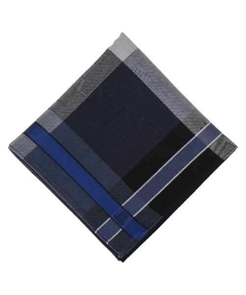 LANVIN en Bleu ハンカチ 先染めハンカチ メンズ レディース