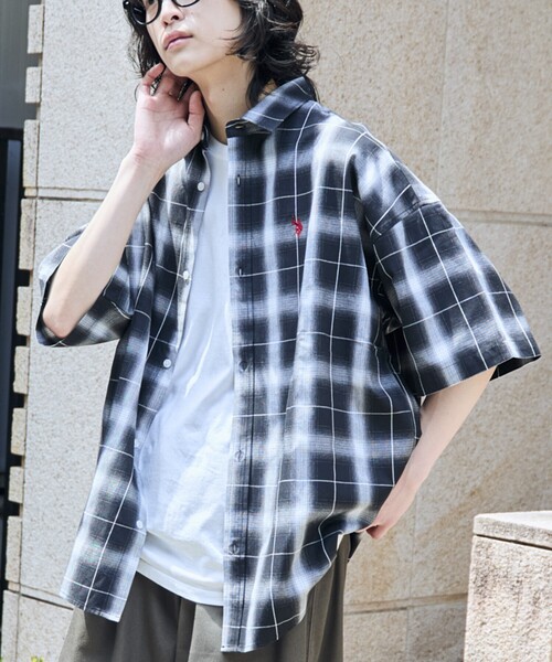 「U.S. POLO ASSN.」 半袖シャツ MEDIUM ブラック系その他 メンズ_画像5