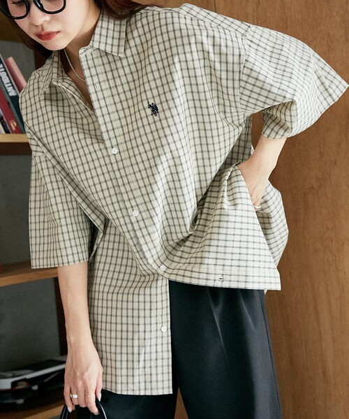 「U.S. POLO ASSN.」 半袖シャツ MEDIUM ブラック系その他 メンズ_画像7