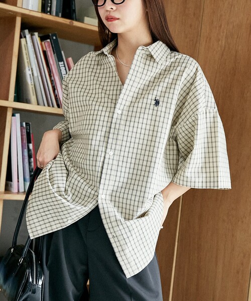 「U.S. POLO ASSN.」 半袖シャツ MEDIUM ブラック系その他 メンズ_画像8