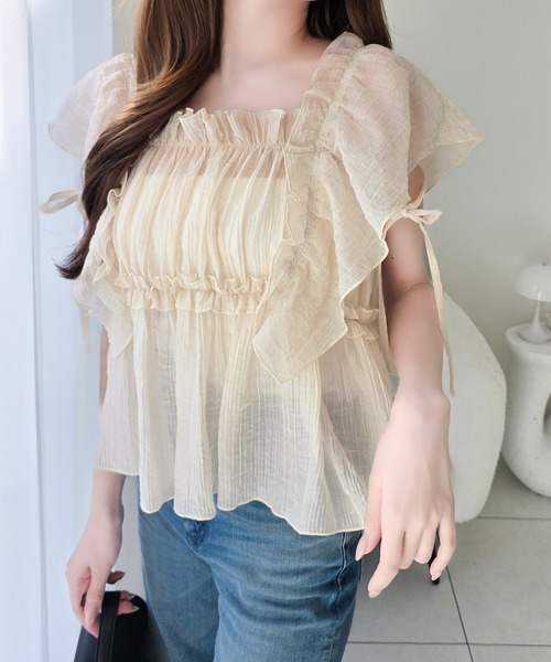 「mily bilet」 ノースリーブブラウス MEDIUM チャコール レディース_画像3