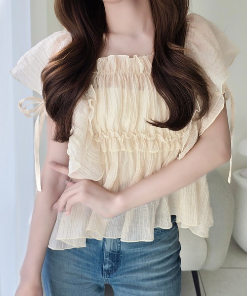「mily bilet」 ノースリーブブラウス MEDIUM チャコール レディース_画像4