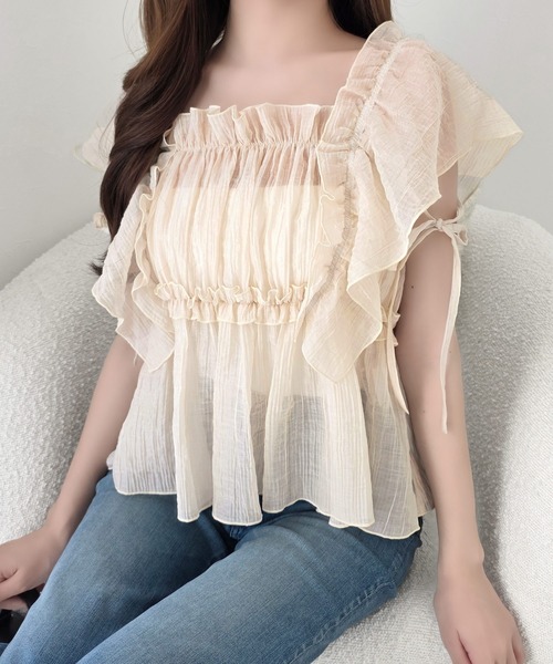 「mily bilet」 ノースリーブブラウス MEDIUM チャコール レディース_画像8