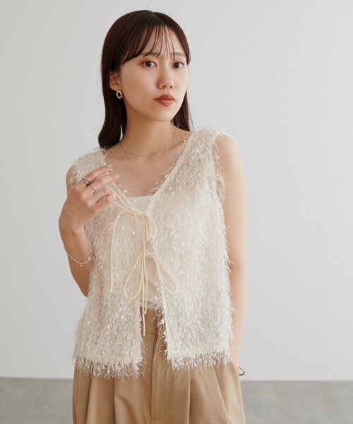 Discoat（ディスコート） ベスト ジレ 「前後2WAY」フリンジベスト