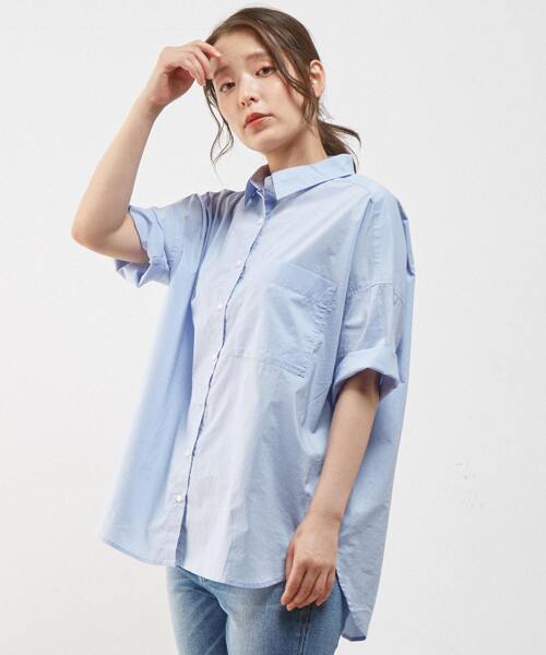 「MELROSE claire」 半袖シャツ FREE サックスブルー レディース_画像3