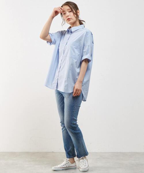 「MELROSE claire」 半袖シャツ FREE サックスブルー レディース_画像5