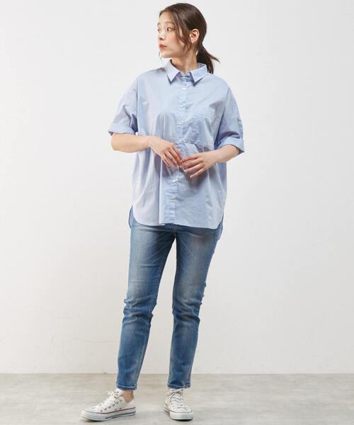 「MELROSE claire」 半袖シャツ FREE サックスブルー レディース_画像8