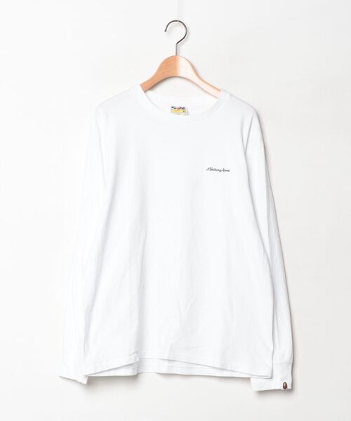 エイプTシャツホワイトM A BATHING APE（アベイシングエイプ） ワンポイント長袖Tシャツ M