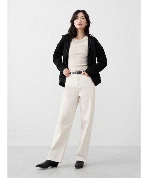 「BANANA REPUBLIC FACTORY STORE」 ジップアップパーカー M ベージュ レディース_画像5
