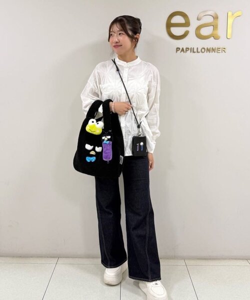 PEZ(ペッツ)×ear 12個ポケットトートバッグ＆ミニポーチセット 黒 ear PAPILLONNER（イア パピヨネ） トートバッグ 「はぴだんぶい×PEZ