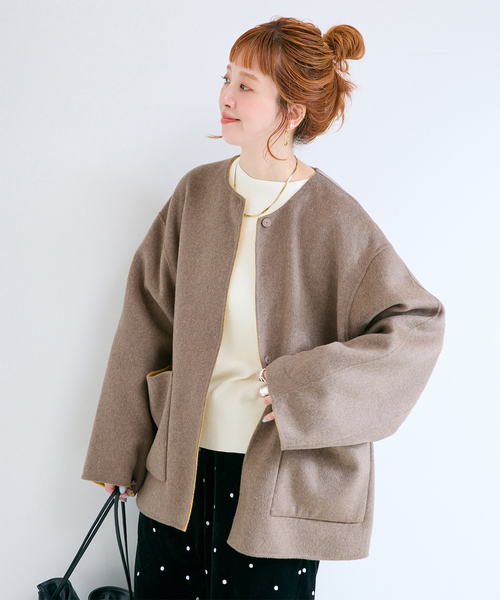 UNITED ARROWS（ユナイテッドアローズ） ノーカラーコート 36 ブラック