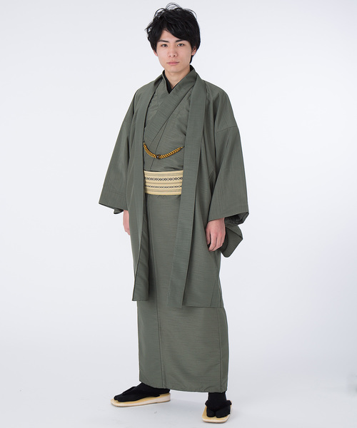 平和屋着物○男性 玉華紬 鉄御納戸色 やまと誂製 証紙付き 正絹 逸品