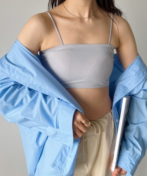   ベアトップ ブラトップ CLEA チューブトップ ベアトップ カップ付 ストラップレスフリルブラ