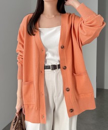 andme（アンドミー） カーディガン 長袖Vネックニットカーディガン