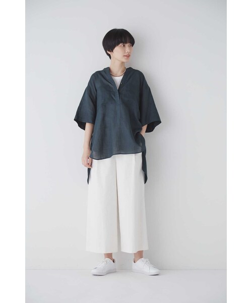 human woman パンツ 「3サイズ展開」クールマックス綿麻オックス