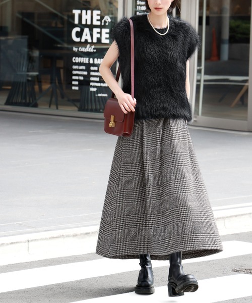 ELFRANK ベスト ジレ シャギーニットベスト レディース : ZOZOTOWN