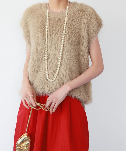 ELFRANK ベスト ジレ シャギーニットベスト レディース : ZOZOTOWN