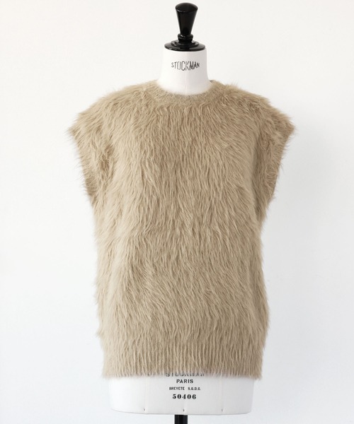 ELFRANK ベスト ジレ シャギーニットベスト レディース : ZOZOTOWN