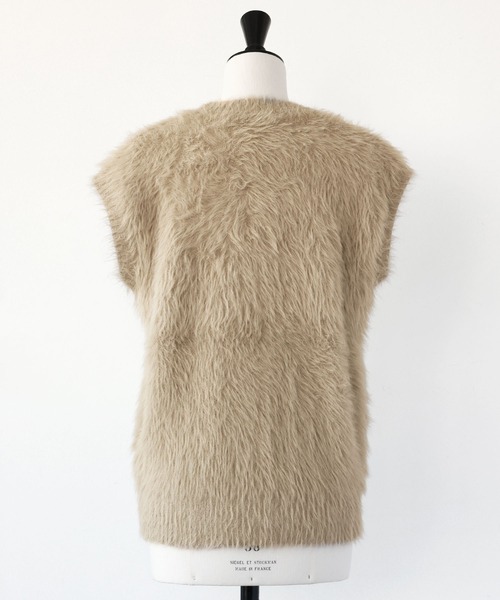 ELFRANK ベスト ジレ シャギーニットベスト レディース : ZOZOTOWN