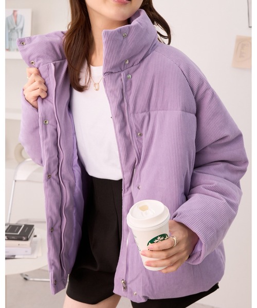 Ada. ダウンコート ダウンジャケット コーデュロイ 中綿 ダウン 