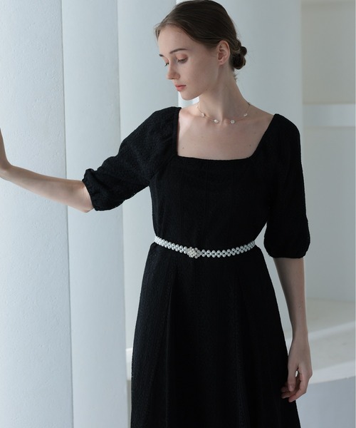 PREFERIR（プレフェリール） ベルト ひし形ビジュー パール ゴム