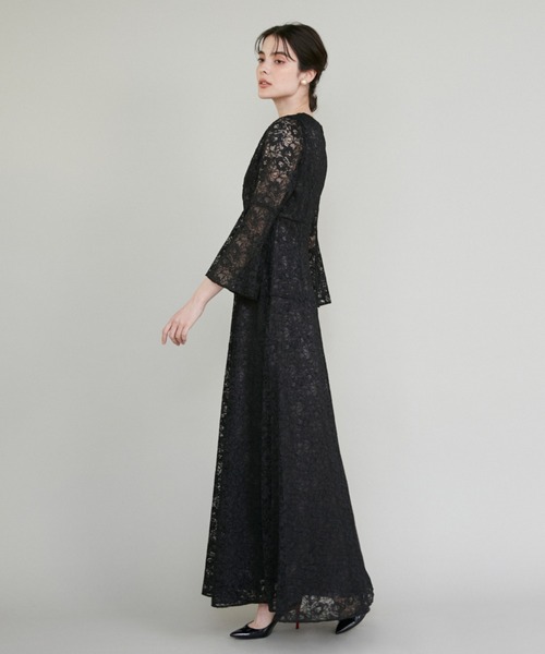 Maglie le cassetto ドレス 「M cassetto」フラワーレースロングドレス