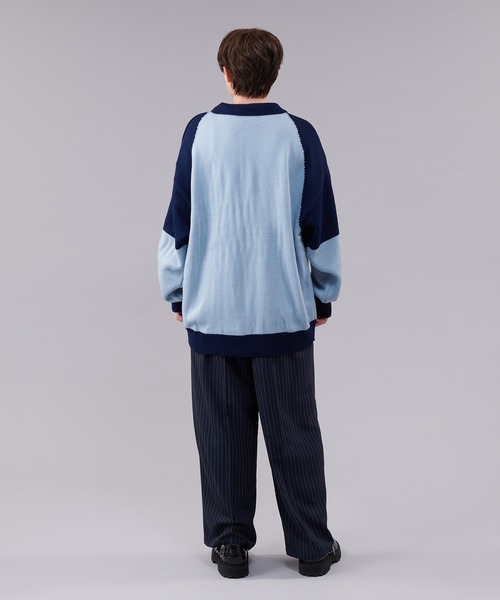 ONCILY セーター ニット BICOLOR KNIT POLO / バイカラー