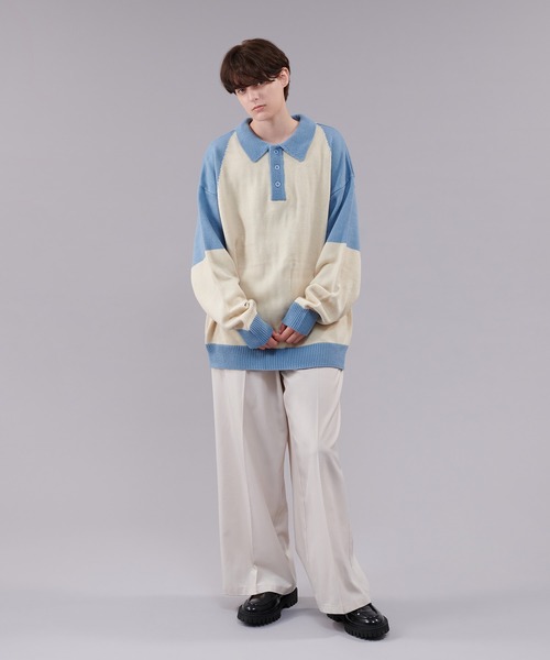 新品、未着用【Bicolor Knit Polo（バイカラーニットポロ）】 セール】 【Bicolor Knit Polo（バイカラーニットポロ）】ハーフ