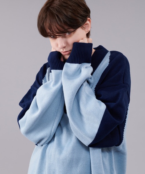 新品、未着用【Bicolor Knit Polo（バイカラーニットポロ）】 セール】 【Bicolor Knit Polo（バイカラーニットポロ）】ハーフ