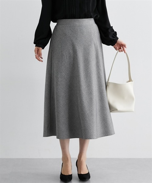 ニッセン（nissen） スカート 両面起毛 フレアロングスカート