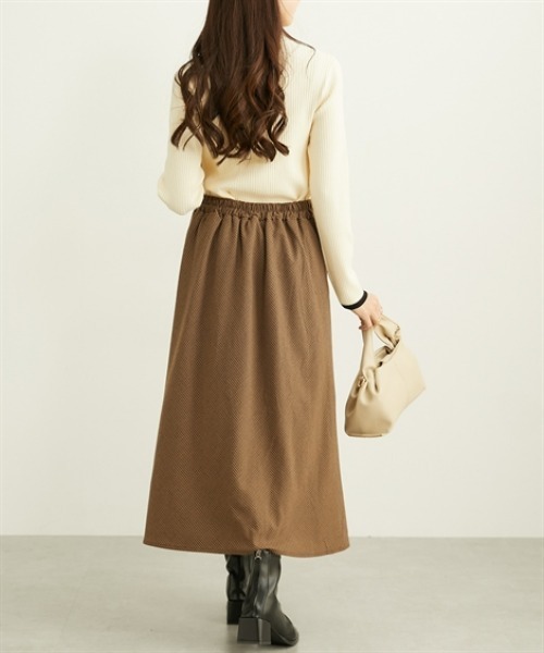 ニッセン（nissen） スカート 両面起毛 フレアロングスカート