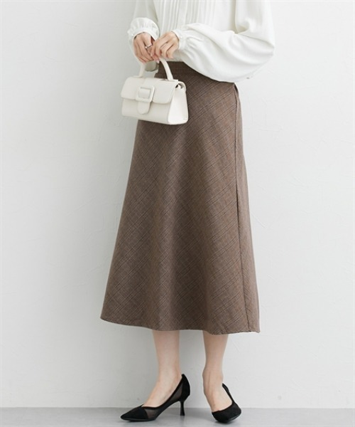 ニッセン（nissen） スカート 両面起毛 フレアロングスカート