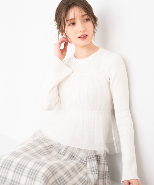 MISCH MASCH ニット セーター 2024春夏新作チュールキャミニット