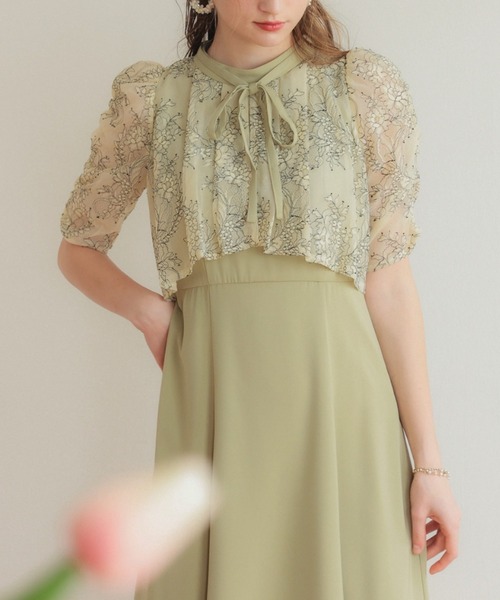 スカート前下部にシミあり　 Dorry Doll タックレースドッキングドレス Dorry Doll ドレス タックレースドッキングドレス : ZOZOTOWN