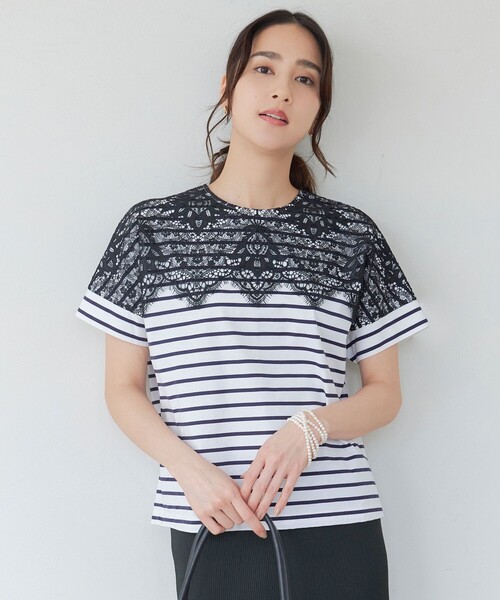tシャツ 「洗える」レース Tシャツ レディース