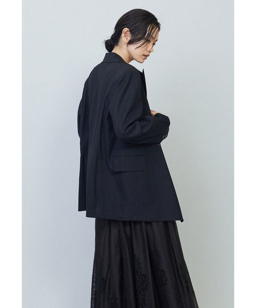コート アウター ビスコースリネンストレッチジャケット レディースの画像