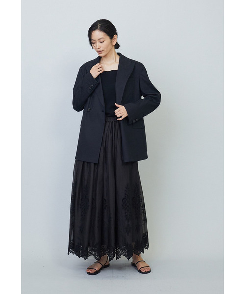 コート アウター ビスコースリネンストレッチジャケット レディースの画像