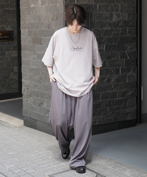 tシャツ 25SS ナチュラルドレープ とろみ肌感 ワンポイント刺繍 ビッグシルエット半袖Tシャツ カットソー ユニセックス「Confirm」 メンズ | Confirm | 15